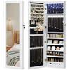 SONGMICS Specchio Portagioie con 6 Luci a LED Alto 120 cm Armadietto Bianco + Nero