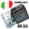 SPECIAL KIT MIXER AUDIO 4 CANALI SHARD-LAB® SL04 CON BLUETOOTH DJ X KARAOKE PIANOBAR phantom
