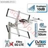 fabbeg Antenna TV UHF 10dB Digitale Terrestre Compatta 50cm 5G Camper Interno Esterno