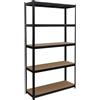 Relaxdays scaffale portapesi Nero/Marrone, 5 Ripiani, 875 kg, 200x120x40 cm, per Cantina/Garage