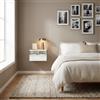 DecHome Comodino Camera da Letto Sospeso Set 2 Comodini 35x32x22,5 Bianco Lucido
