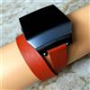 NICKSTON Arancione Doppio Involucro Morbido Cinturino IN Pelle Bracciale per Fitbit Ionic