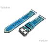 NICKSTON Cinturino In Pelle Spazzolata Turchese Cucito Per Smartwatch Fitbit Ionic