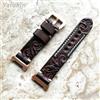 NICKSTON Marrone Scuro Goffrato Artigianale IN Pelle Cinturino Bracciale per Fitbit Ionic