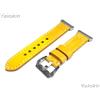 NICKSTON Cinturino In Pelle Spazzolata Gialla Cucito Per Smartwatch Fitbit Ionic