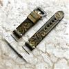 NICKSTON Verde Giallo Goffrato Pelle Cinturino per Garmin D2 Aria E X10 -B20