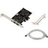 Scheda Controller Pcie a 3 Porte Firewire 400 Ieee1394A Con Chipset VIA6308 E AS