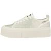 Buffalo Madison Glam Sneaker Low Donna Scarpe Sportive In Stoffa Bianca
