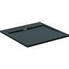 Ideal Standard - Ultra Flat S i.life, Piatto doccia quadrato 80x80 in resina, Piletta con scarico nascosto, Finitura opaca effetto pietra, Nero