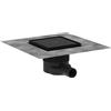 hansgrohe RainDrain Brilliance - set completo scarico doccia a pozzetto (incl. set di installazione), scarico a pavimento per doccia 15 x 15 cm, piastrellabile (sul retro), nero opaco