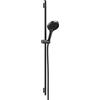 hansgrohe Rainfinity - set de ducha, ducha de mano con barra ducha 90cm, soporte ducha y Designflex flexo textil de ducha 160cm, alcachofa de ducha 3 tipos de chorro, cromo negro cepillado, 28743340