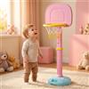 Canestro Basket Bambini Regolabile, Gioco da Interno Esterno con Base Stabile