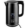 Venga! Bollitore elettrico a caraffa, caldaia in acciaio inox da 1,7 L, display digitale, temperatura regolabile 40-100°C, nero/argento, 2200 W, VG JK 3003