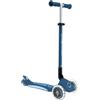 Globber - Primo Foldable Plus Lights - Monopattino a 3 ruote per bambini dai 3 ai 9 anni, blu scuro