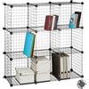 Relaxdays Scaffale Componibile Rete Metallica, 9 Scomparti, DIY, Cub iZJM