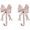 2 Pezzi Gancio con Fiocco Shabby Chic Gancio Appendiabiti da Parete Decapato