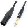 POWER DYNAMICS ADATTATORE CONVERTITORE AUDIO CAVO 15 CM JACK 6,3 MONO M. CANNON XLR M.