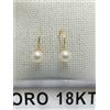 Orecchini in oro giallo 750 18 kt carati monachella con perle grammi 2,30 +2lav