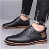 Scarpa Elegante Uomo Nera con Lacci Effetto Pelle Martellata Sintetica - R8K4M