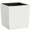 Lechuza Cube Cottage 50 Set Completo Vaso in Resina per Piante, Bianco