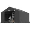 Outsunny Capanno da Giardino Tenda Garage Impermeabile 3x3m Metallo e PE Grigio