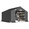 Outsunny Capanno da Giardino Tenda Garage 3x3m Impermeabile Metallo e PE Grigio