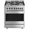 SMEG B71GMX2 CUCINA GAS 70x60cm 5 FUOCHI FORNO MULTIFUNZIONE VAPOR CLEAN INOX