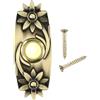 Pulsante campanello in metallo massiccio finitura bronzo per antico per