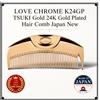 LOVE CHROME Pettine per capelli LOVE CHROME K24GP TSUKI placcato oro 24 carati Giappone n...