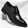 Scarpe Eleganti Uomo Monk Strap Lucide con Fibbia Punta Affusolata Nero F7K2M