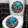Adesivo murale subacqueo PVC corallo pesce cartone animato vita marina per bagno