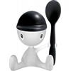 Alessi Portauovo con spargisale e cucchiaino Cico nero - ALESSI Stefano Giovannoni