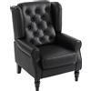 HOMCOM Poltroncina Camera da Letto in Pelle PU con Schienale Alto, Nero