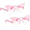 Chaks - Set da 2 occhiali da donna a farfalla con lenti colorate