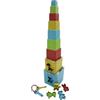 GOWI 301-01303 - Scatola a forma di piramide rettangolare, 14 pezzi, gioco e piramide impilabile per bambini