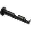 GARDINIA Denver Doppio supporto (nero opaco) - Supporto da parete a due binari per due aste per tende Ø 25 mm, flessibile, per soluzione giorno-notte
