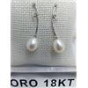 MIKIKO Orecchini oro bianco 750 18 kt carati grammi 3,0 perle e diamanti Mikiko +2435