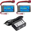 Amzzn 2PCS 7.4V 2S 1100mAh 30C Lipo batteria T spina con caricabatterie 2-in-1 adatto