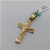 CIONDOLO CROCIFISSO - CROCE SACRA IN ORO GIALLO 18KT 750 3,35 GRAMMI (8474)