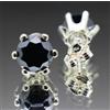 Orecchini A Perno In Argento Sterling Con Diamante Black Diamond 6.00 Ct