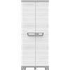 TERRY Armadio effetto legno a 2 ante con 3 ripiani modulabili, Porta scope, Adatto per