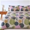 Bassetti Completo Lenzuola Matrimoniale Bassetti Glow in 100% Tela di Cotone Beige e Blu