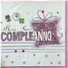 Subitodisponibile BOUTIQUE Biglietto auguri BUON COMPLEANNO pacco regalo quadrato a riliev 03PA