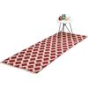 Relaxdays Tappeto in Cotone, 80 x 200 cm, Passatoia per Salotto, Cucina e Camere da Letto Design a Quadri, Rosso Beige