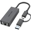 WAVLINK ADATTATORE USB C A ETHERNET 2.5G USB LAN PER LAPTOP PC WINDOWS RICARICA VELOCE