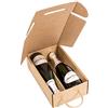 ONLY BOXES, Pack4 - Astuccio per 2 bottiglie, scatola di cartone per Cava o Champagne, scatola di colore Kraft, scatola regalo cartone per bottiglie