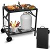KHAMAL Carrello pieghevole per barbecue da esterni tavolo portatile per pizza con ruote