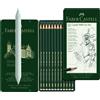 Faber-Castell 119065 - Matite di grafite Castell 9000, set da 12 pezzi, 8B - 2H,