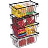 Torchesy CESTINI PER CONGELATORE IMPILABILI IN METALLO 4PCS ORGANIZZATORI PER ALIMENTI ST