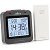Atlanta Radiosveglia digitale LCD illuminazione temperatura 2 allarmi sopra - Nero - 1888-7
